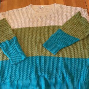 Belle by Kim Gravel Honeycomb Stitch Color Block Sweater, 3X
